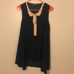 Maude Navy Sheer Blouse